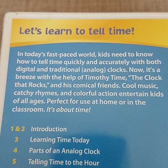 New Rock N Learn Telling Time DVD - Picture 5 of 9
